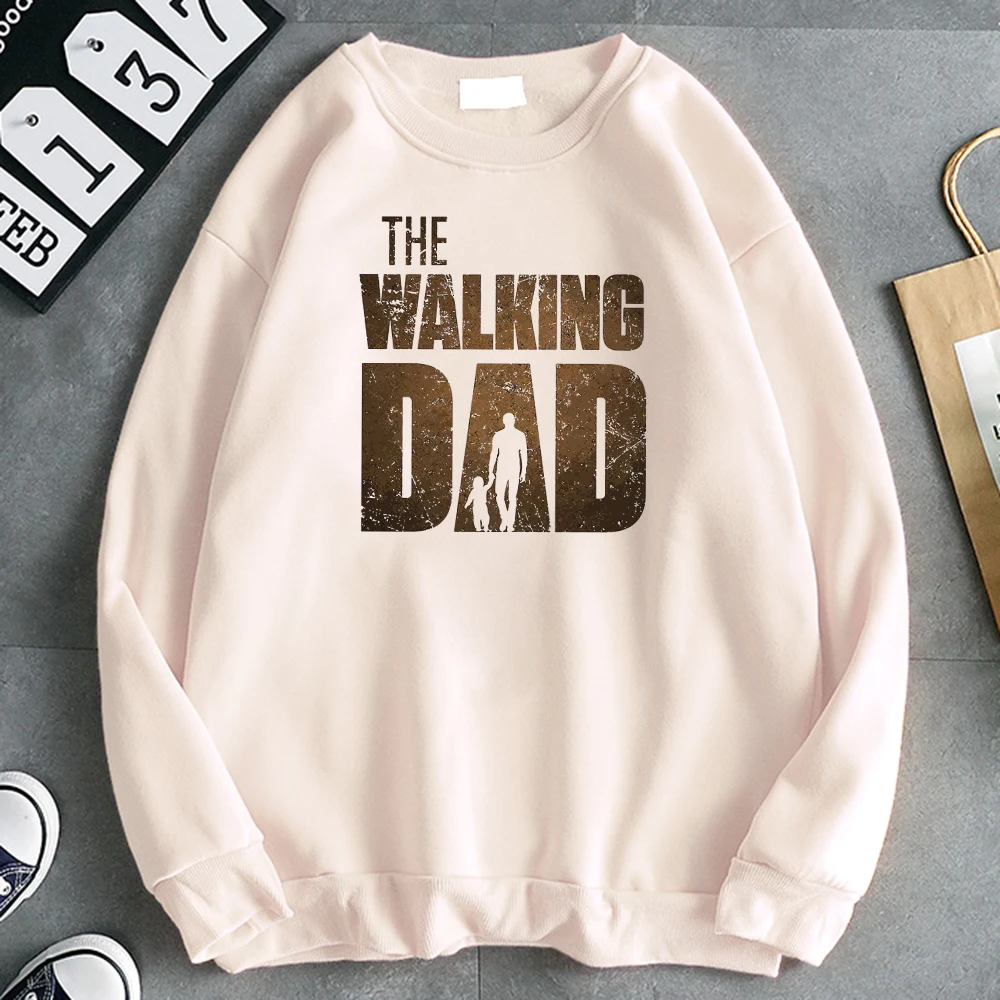 

Woman Sweatshirt The Walking Day Letters Image Printed Tops FeFemale Fashion Plus Size Sweatshirts Loose Fitted Woman Clothes