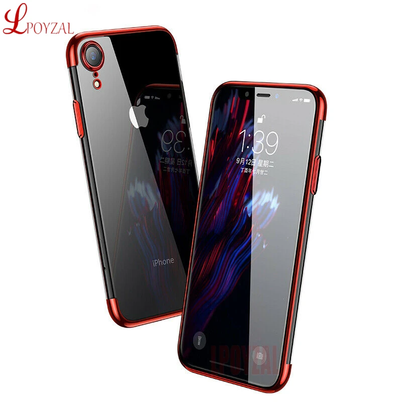 LPOYZAL Роскошный чехол для телефона с покрытием iPhone X XS Max XR прозрачный силиконовый