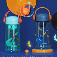 350ml cartoons transparent plastic water bottles summer bpa free creative with portable rope travel cup kawaii mugs drinkware