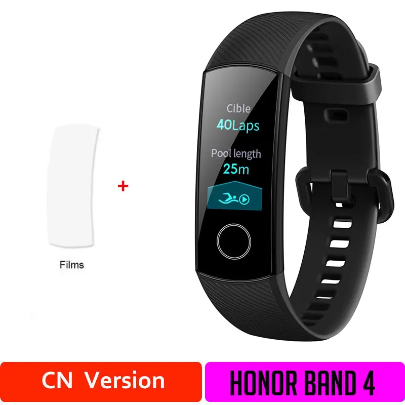 BlackStandard4 add F Глобальная версия HONOR Band 4 фитнес-браслет трекер спортивный ремешок в реальном времени трекер активности Смарт-носимое устройство(подставка - Цвет: BlackStandard4 add F