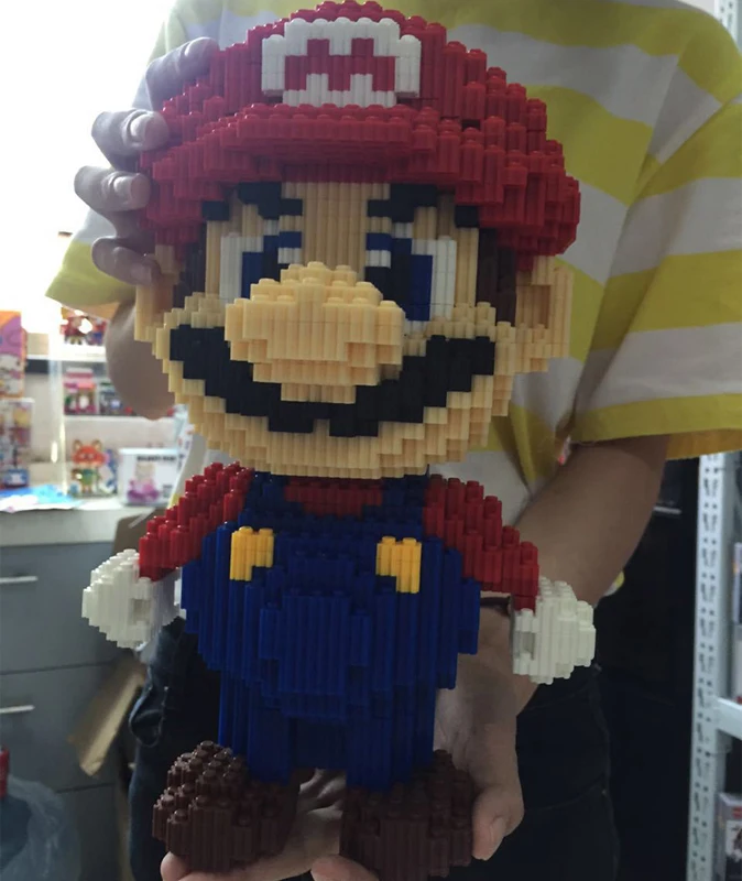 4500 шт. видеоигры Super Mario большой красный рисунок 3D модель мини конструкторных