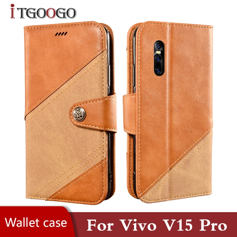 ДЛЯ Vivo V15 Pro флип чехол задняя крышка противоударный магнитный кожаный для