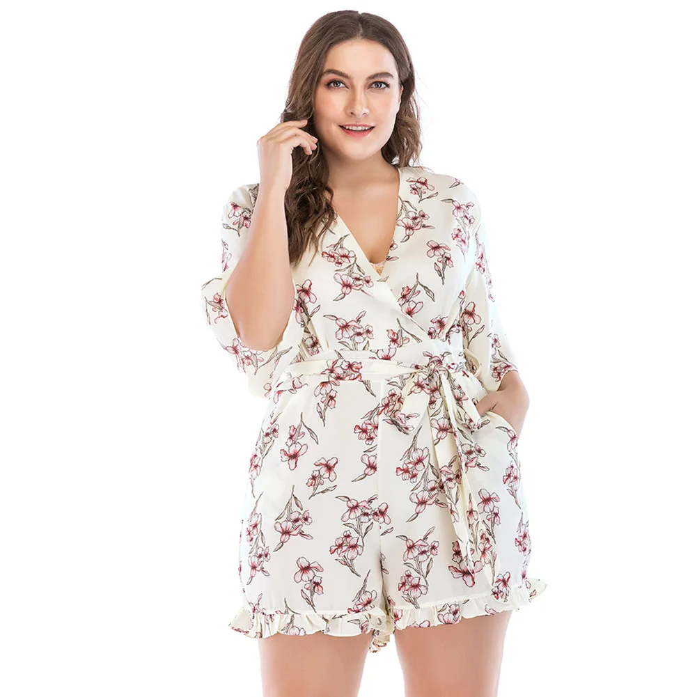 

Pop Women Lady Jumpsuit V Collar Romper Printing Fashion Sexy Casual Loose Clothing Pop 88