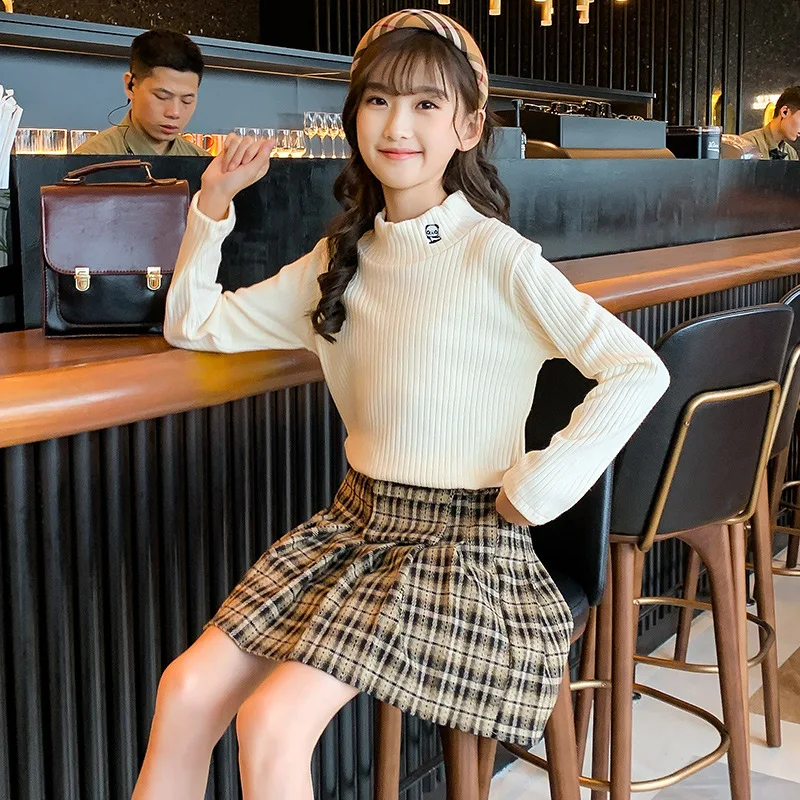 

Girls Winter Clothes 2021 New Korean Version Children Knitted Sweaters O-neck Pullover Teenage Children Long Sleeve Tops 10 12 Y