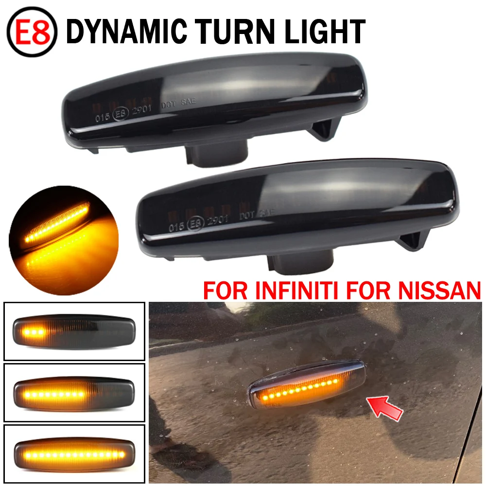 

2pcs Dynamic Led Side Marker Turn Signal Light Sequential Blinker Lamp For Nissan Murano, PNZ51, TNZ51, Z51, Z51R, Z51Z