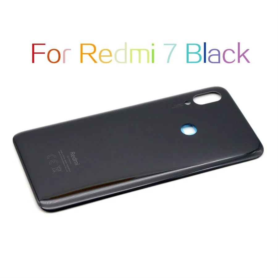 Задняя стеклянная крышка для Xiaomi Redmi Note7 Note 7 крышка батареи задняя Дверная панель корпус чехол для Redmi Note 7 Pro крышка батареи - Цвет: For Redmi 7 Black