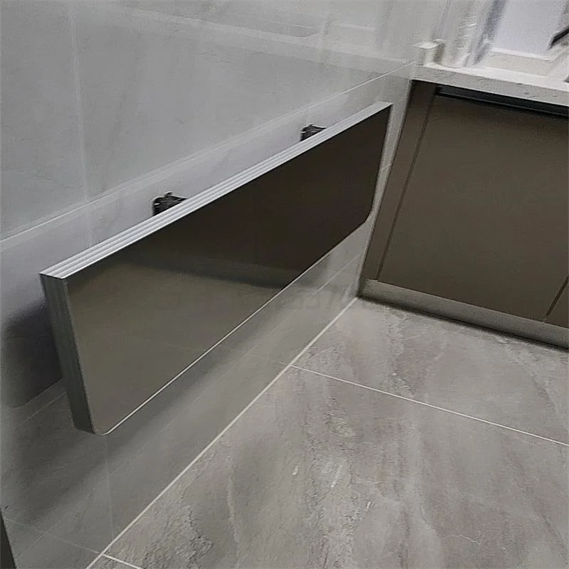 

Stainless steel folding vegetable cutting table wall hanging dining table kitchen wall folding table top hole free table