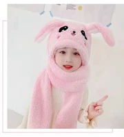 winter hat childrens parent child hat autumn and winter warm scarf one ear will move korean cute plus velvet thickened