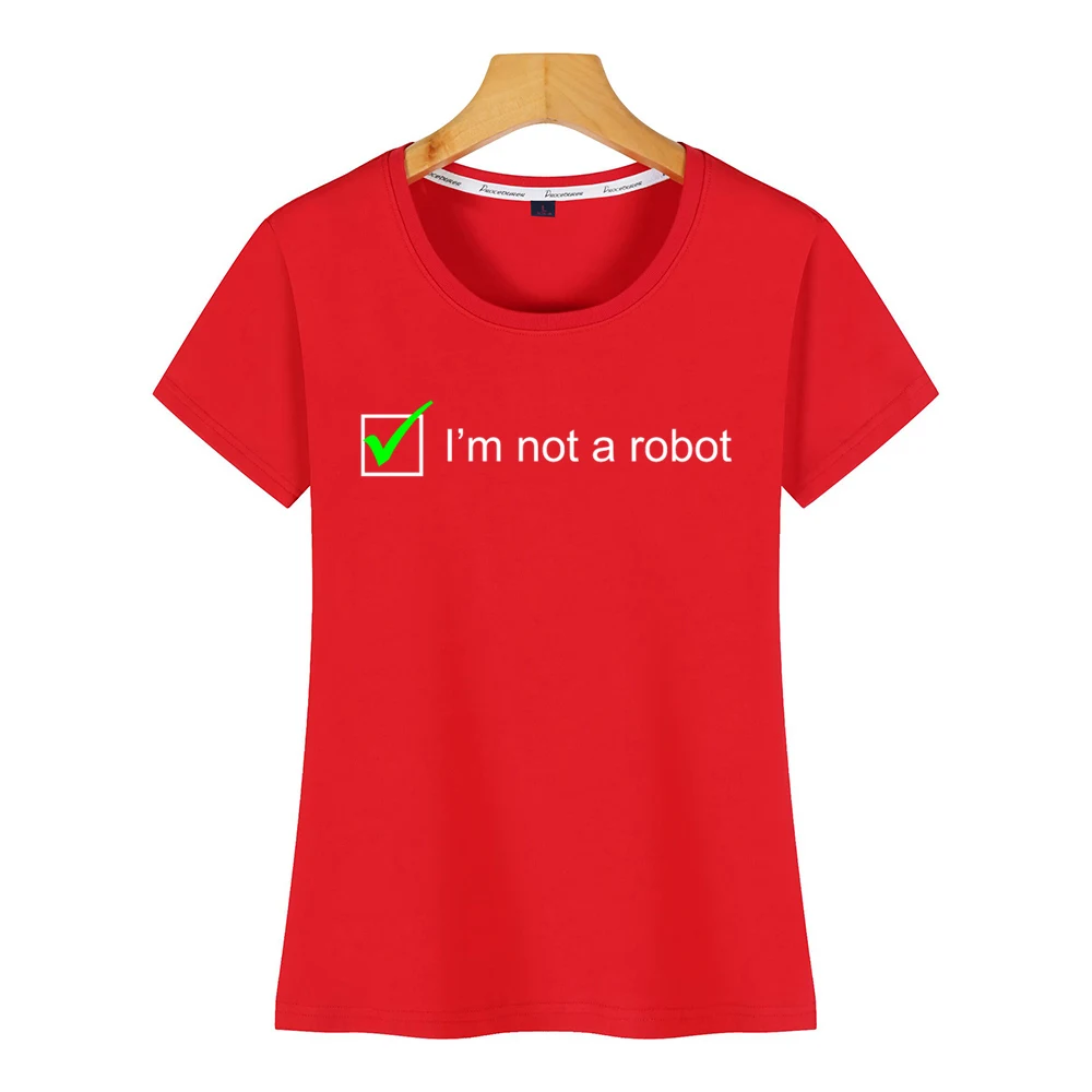Топы футболки для женщин i am not robot captcha nerd Интернет-дизайн черная женская футболка