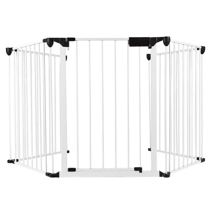 

5/4 Pcs Of White And Black Safety Fence Gardening Supplies Dog Fence Dog Baby Safety Gate Clever Grid Pet Gate Pet Supplies HWC