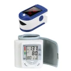 Пульсоксиметр на кончиках пальцев светодиодный SpO2 прибор для измерения кислорода в крови Профессиональный оксиметр + монитор артериального давления на запястье автоматический тонометр