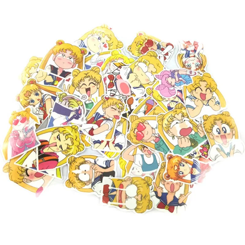 

40Pcs/Pack Girl Scrapbook Decor PVC Stationery Sticker for Anime Sailor Moon Sticker Cartoon Sailor Moon Printed Decorative
