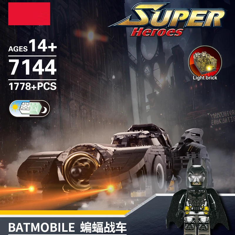 Конечный Бэтмобиль Decool 7144 совместимый с Legoing автомобиль набор выпуклые блоки MOC