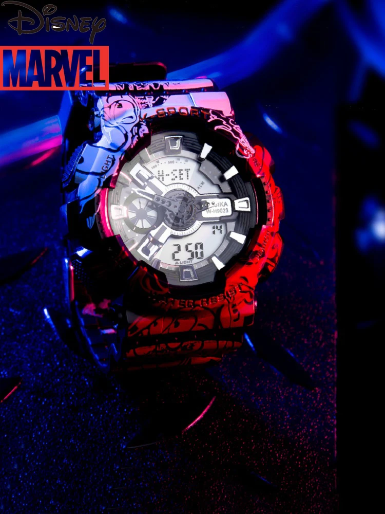 

Новинка 2021 электронные часы Человек-паук часы мужские дети трендовые ученики средней и старшей школы Marvel личность