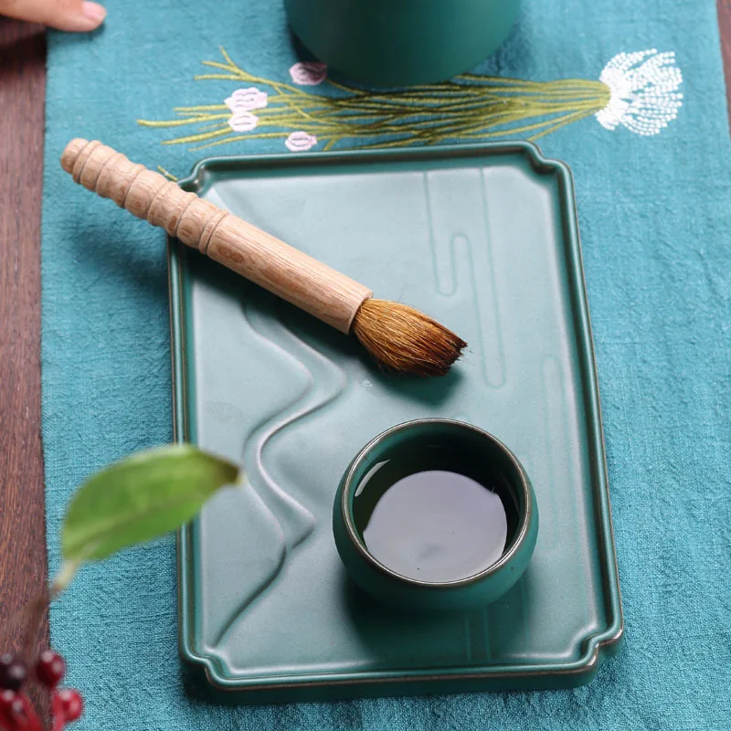 Handmade Japanese Earthenware Dry-Bulb Disk Ceramic Kung Fu Tea Tray Pot Bearing Torr Saucer Teapot Serving | Дом и сад