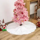 Новый год 2022 белая юбка на рождественскую елку плюшевый ковер из искусственного меха на елку рождественские украшения для домашнего декора Рождественский Декор