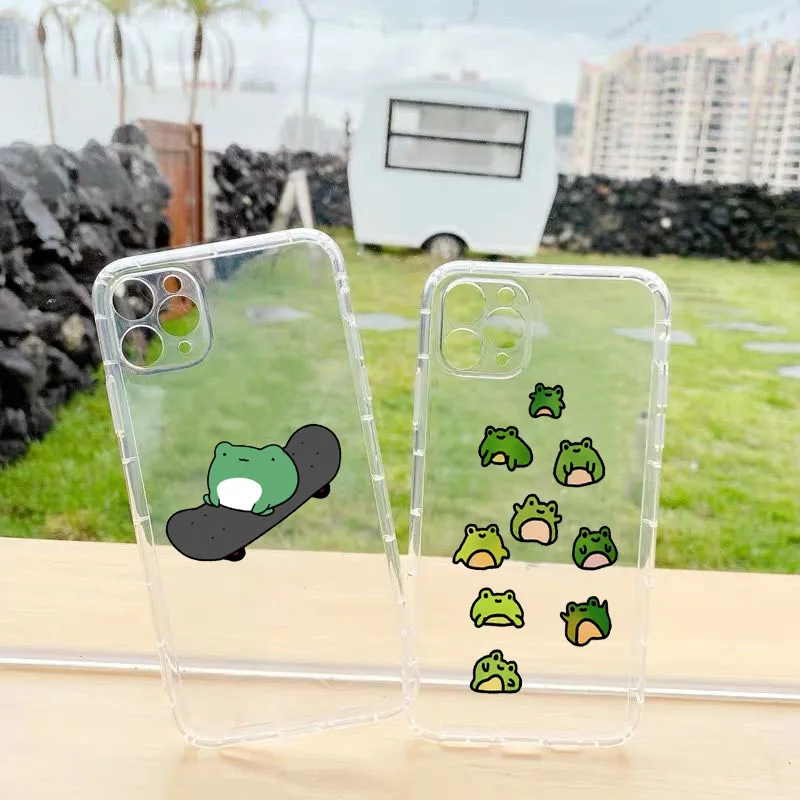 

Funny Animal Frog Phone Case for IPhone 13 12 11 Pro X XS MAX 6 7 8 Plus XR SE 2020 Soft TPU Silcone Shockproof Cover Coque Capa