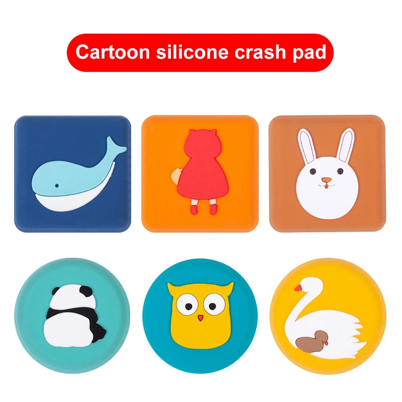 Наклейки на стену с героями мультфильмов для защиты от столкновений силиконовые