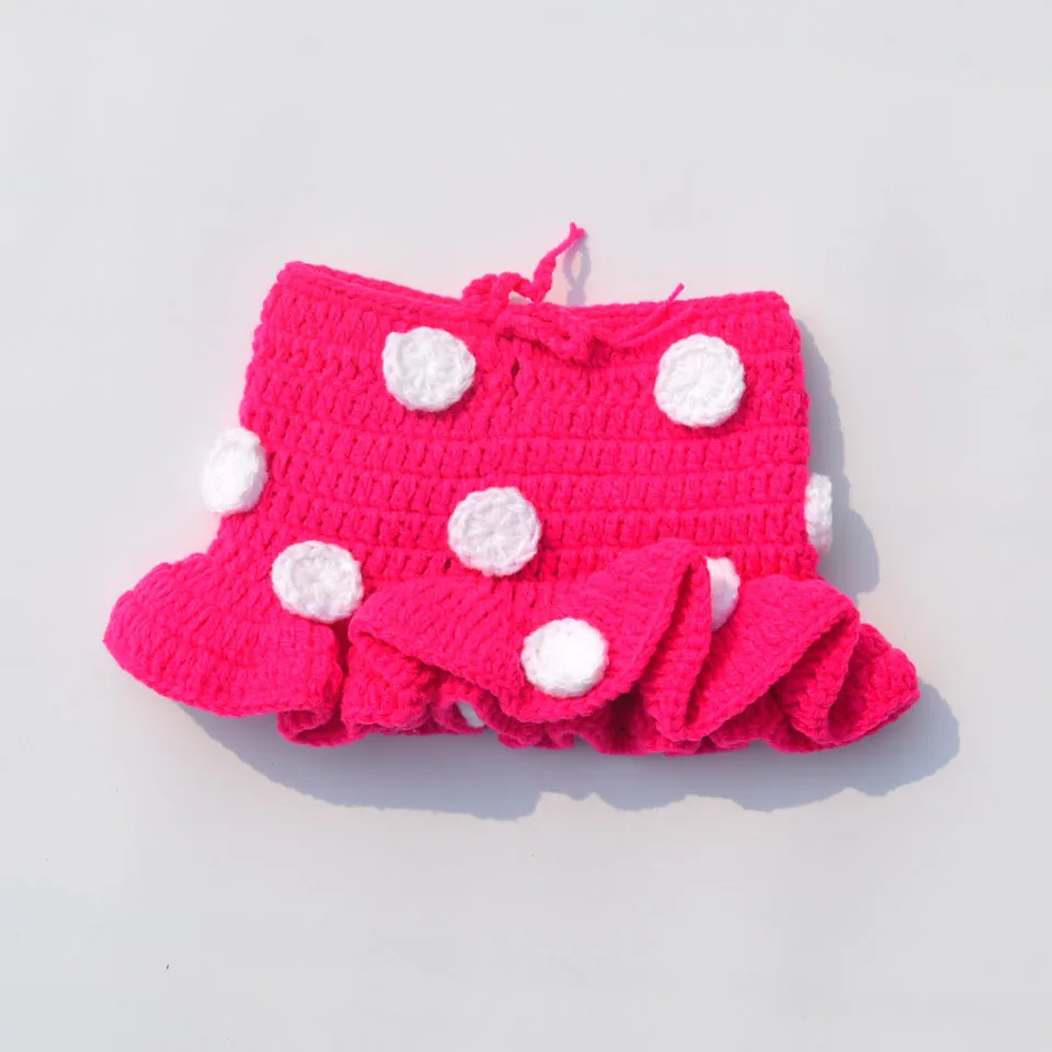 Новейший мультяшный костюм для новорожденных девочек Вязаный комплект детской