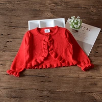red baby girls cardigan sweater long sleeve white jacket cotton outerwear baby girls coat for 1 2 years old baby clothes 185056