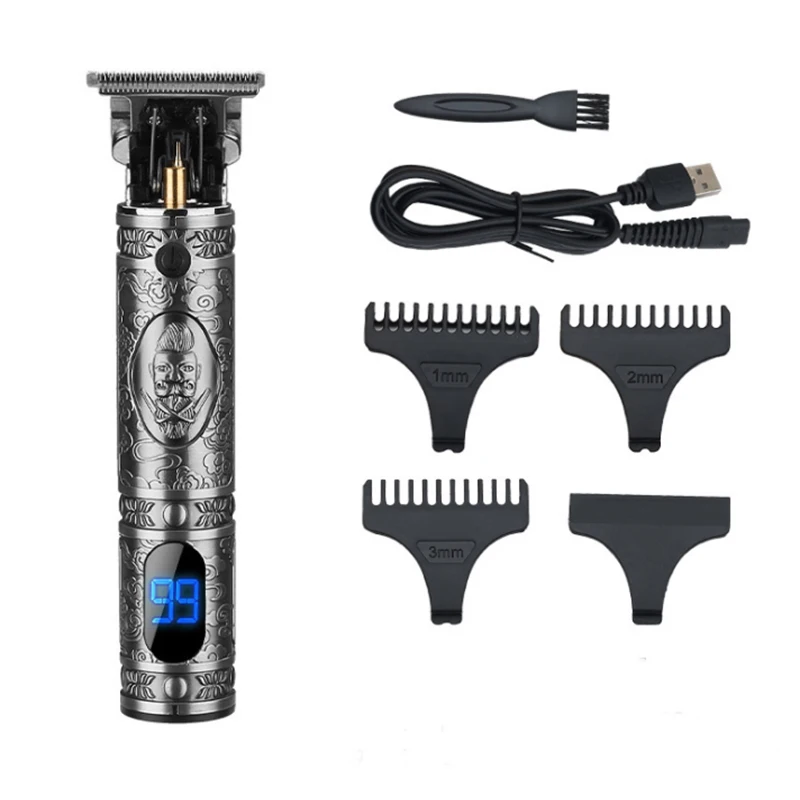 

Professional Hair Clippers T Blade Trimmer for Men Zero Gapped Trimmers with LCD Display Rechargeable Electric Cordless