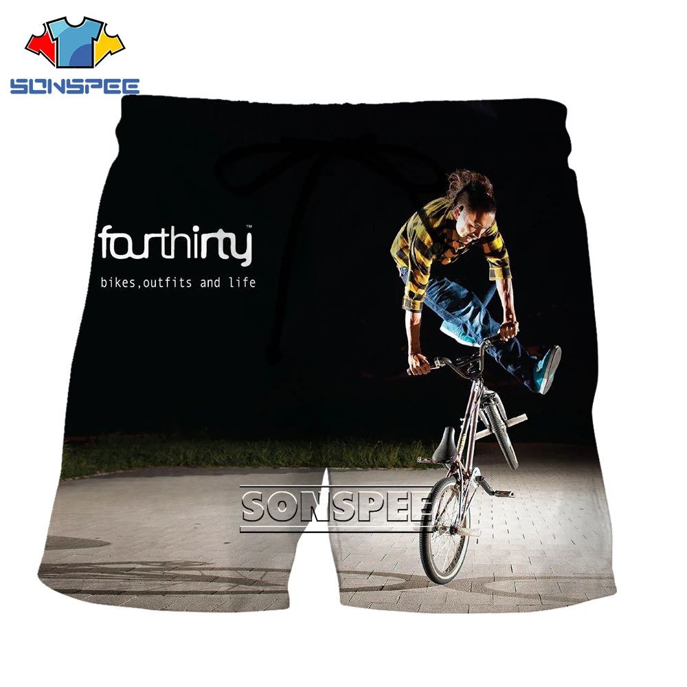 

SONSPEE Summer 3D Print Bicycle Bike BMX Sports Hiphop Harajuku Streetwear Quick Drying Hawaii Casual Beach Shorts Men Short