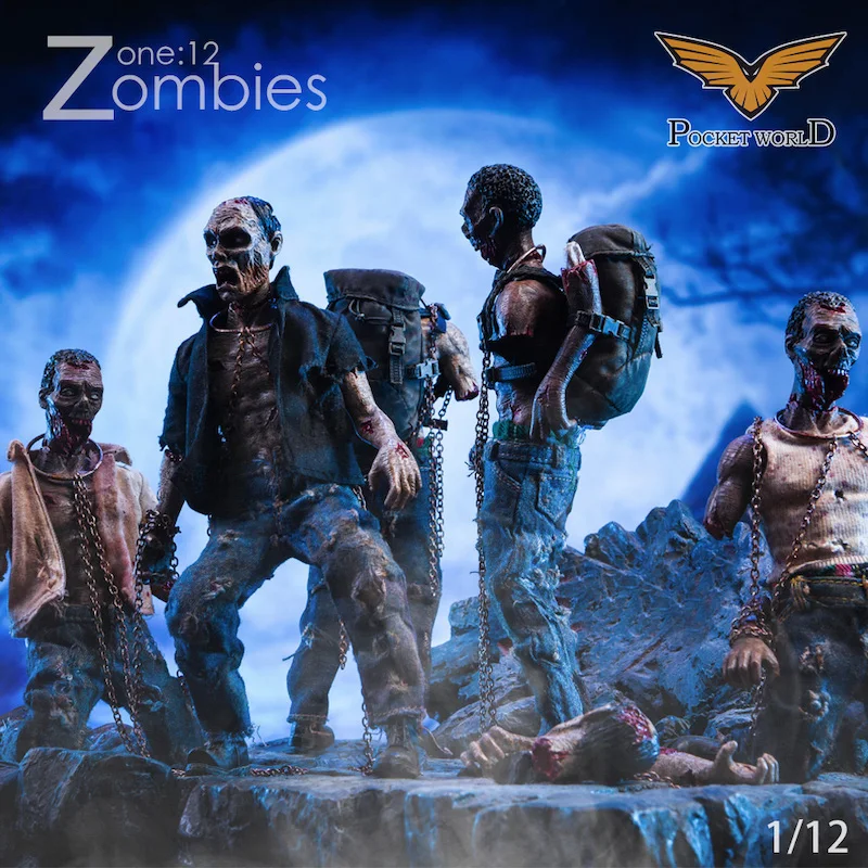 

1/12 POCKET WORLD Zombie PW2012 Full Set fit Action Figure Doll in stock
