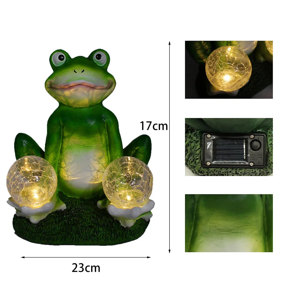 

Outdoor LED Solar Light Garden Resin Art Animal Ornaments Frog Statue Home Decorations Courtyard Sculpture Crafts