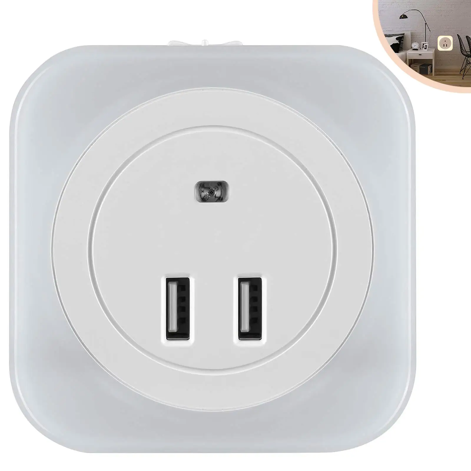 Сенсорный ночник с двумя USB-портами зарядка для телефона светодиодные лампы