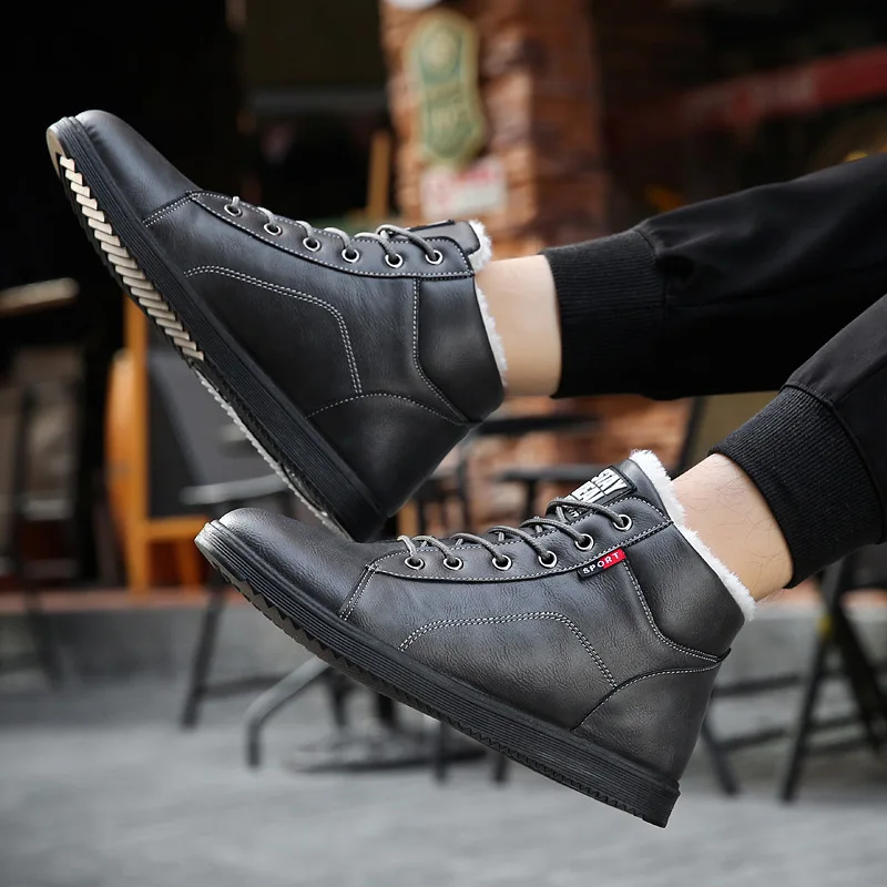 Men Snow Boots Winter Plush Warm Lace-Up Non-slip Male Ankle Waterproof Autumn Man Work Shoes NAX104 | Обувь