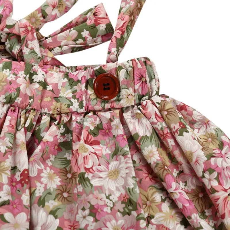 2020 3Pcs Baby Girl Clothes Set Long Sleeve Romper Tops Floral Strap Skirt Headband Sets 0-24M | Детская одежда и обувь