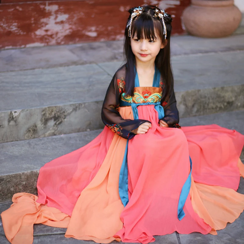 Детское платье Hanfu улучшенная весенняя одежда для девочек супер сказочное