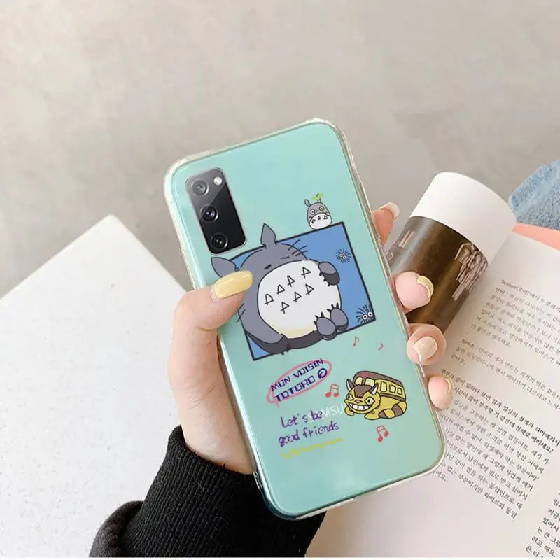 Totoro милый дизайн аниме чехол для телефона прозрачный Samsung Galaxy A S Note 9 10 51 50 71 70 80 20 21