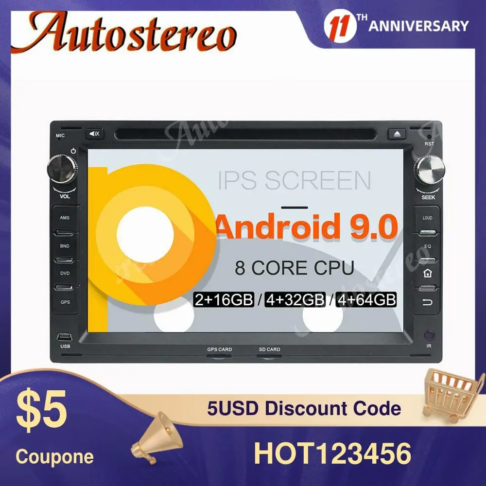 Автомобильный DVD плеер DSP Android 9 автомобильный GPS навигатор для VW Passat 1999 + стерео