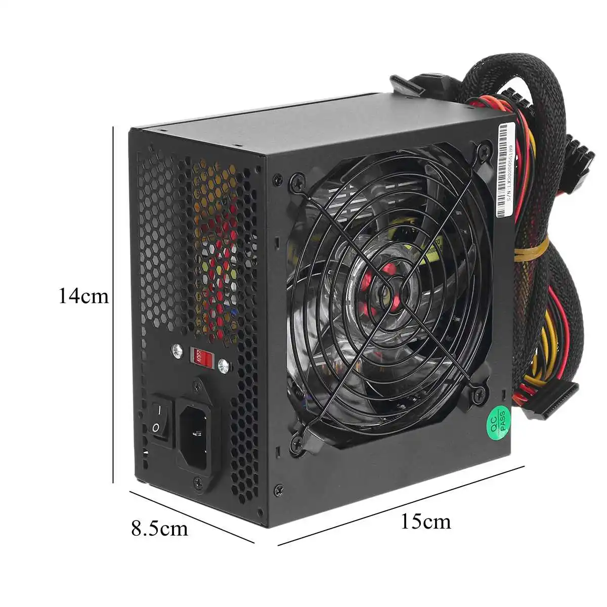 

750W 12cm Red LED Fan PC Power Supply ATX 12V Desktop Computer Gaming Power Supply 1x24P+1x4P+1x6P+ 2x(1*4Pin+1*SATA)