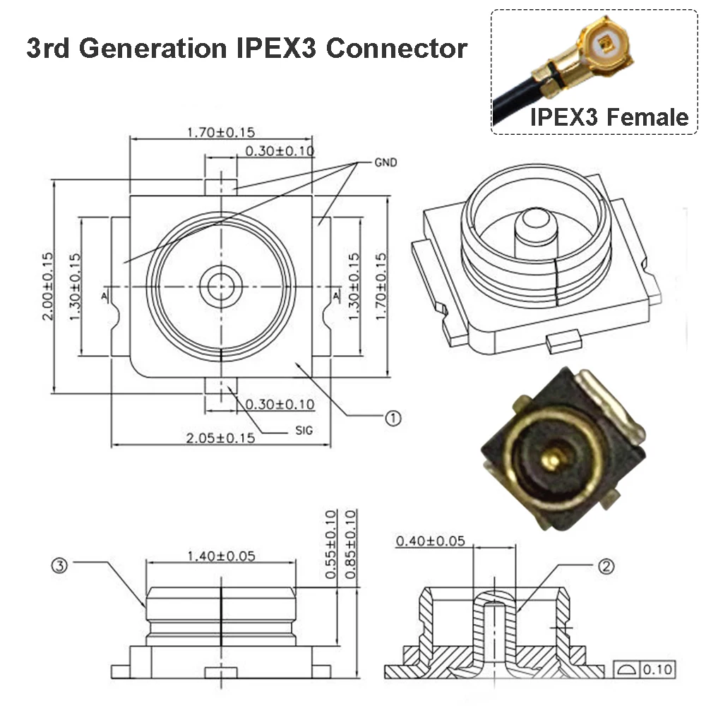 3000 ~ 5000 шт./упак. Кел u.FL IPX IPEX3 с разъемом папа пайки печатных плат Панель база 3rd