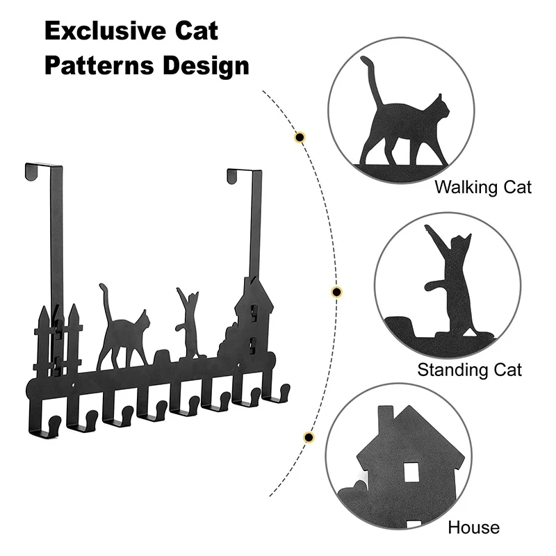 2 Pcs Storage Rack with Door Hook Cute Cat Design Double or Wall Perfect for Hanging Coats Hats Clothes Etc | Обустройство дома