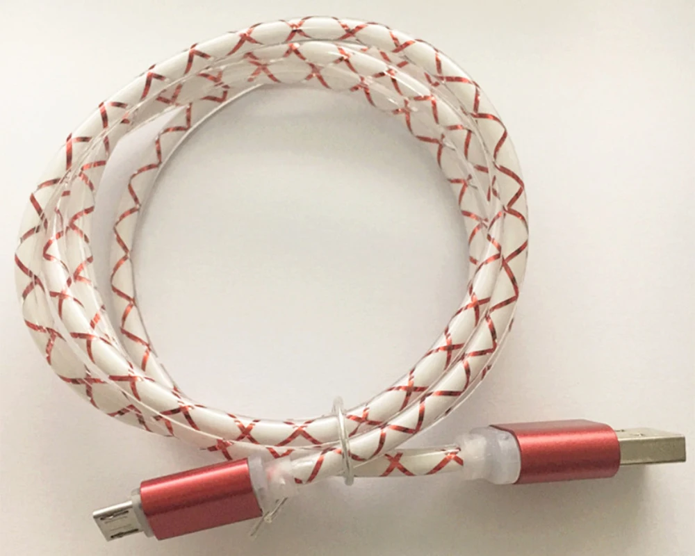 10 шт./лот ЦВЕТНОЙ кабель с поддержкой Micro USB LED Свет зарядный для синхронизации