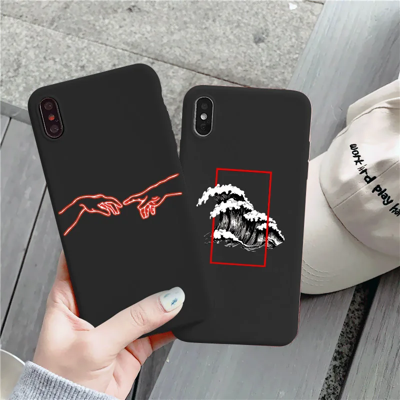 Чехол-накладка для iPhone 12 11 Pro X XS Max XR 6S 7 8 Plus SE2 силиконовый черный | Мобильные