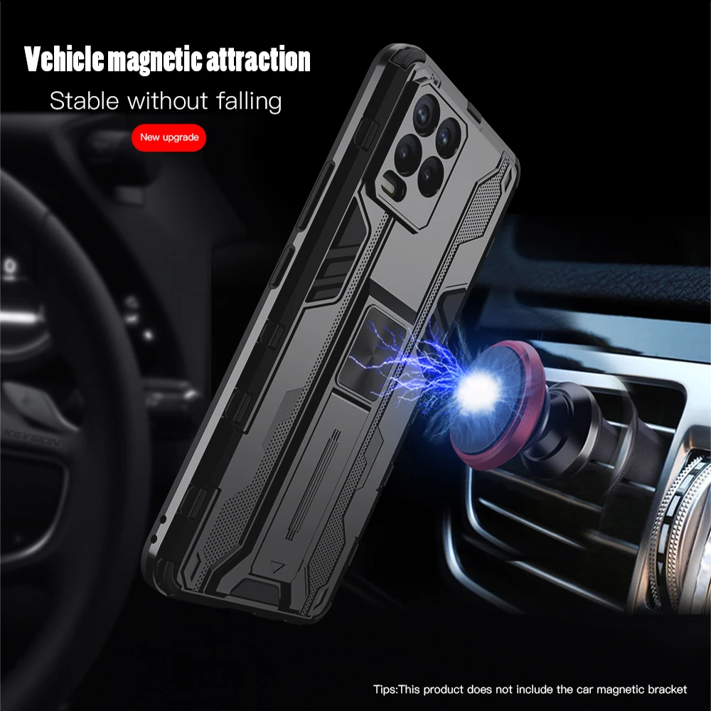 keysion shockproof case for realme 8 8 pro 8 5g v13 q3 gt neo c20 stand phone cover for oppo a94 a74 reno 6 pro 5 lite 5f 5z 5g free global shipping