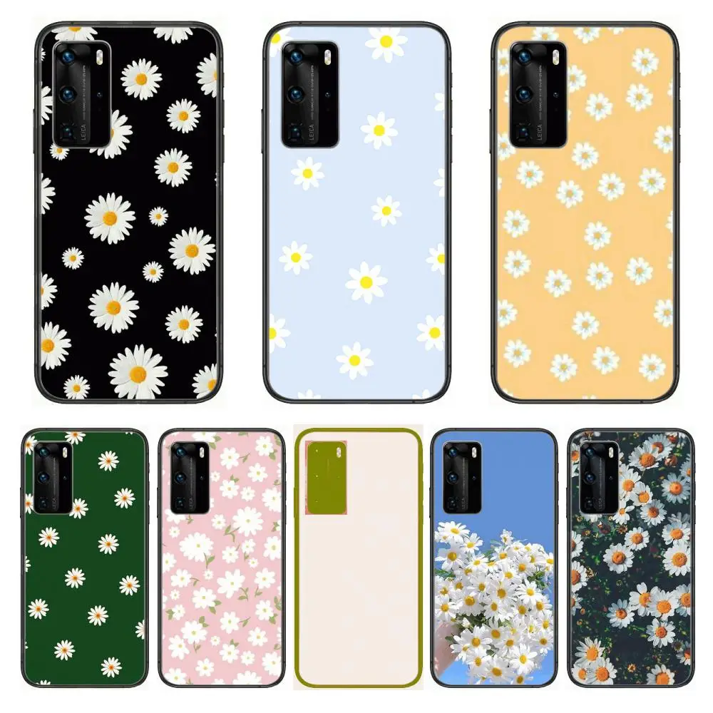 

Cute Flower Daisy Case Phone Case For Huawei P 40 30 20 10 9 8 Lite E Pro Plus Black Etui Coque Painting Hoesjes comic fashion