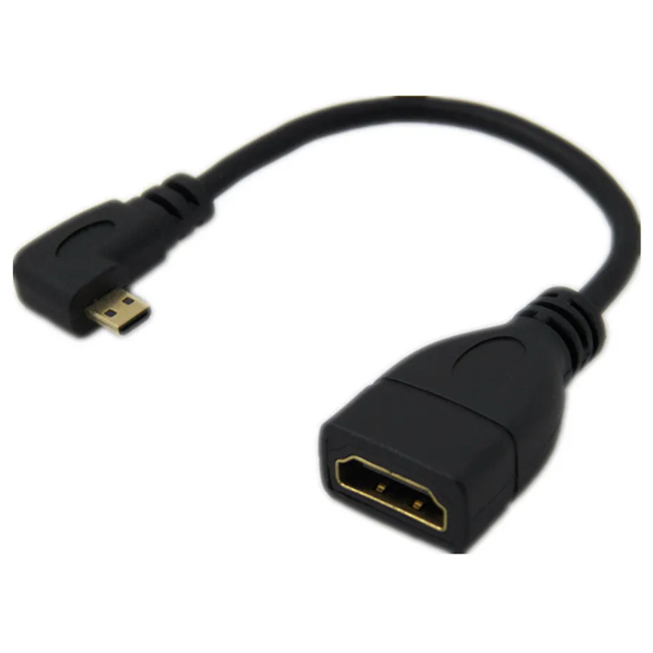 HDMI кабель Micro hdmi 90 градусов Прямоугольный штекер к HDMI Женский вверх и вниз и влево HDTV для мобильных телефонов планшеты 1080P 0,15 M