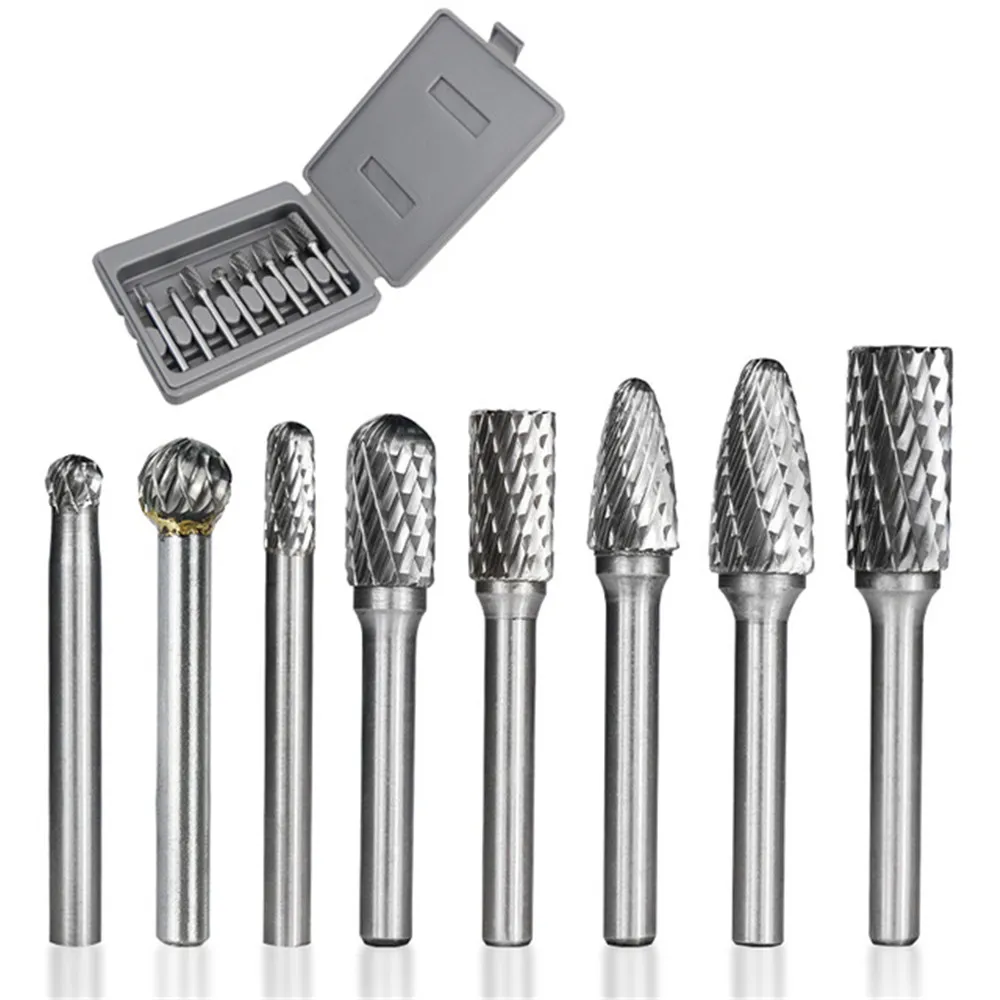 

Carbide Rotary Burr 8 Pieces 6Mm Shank Rotary Cutter File For Milling Metal Double Cut Rotary Burr File