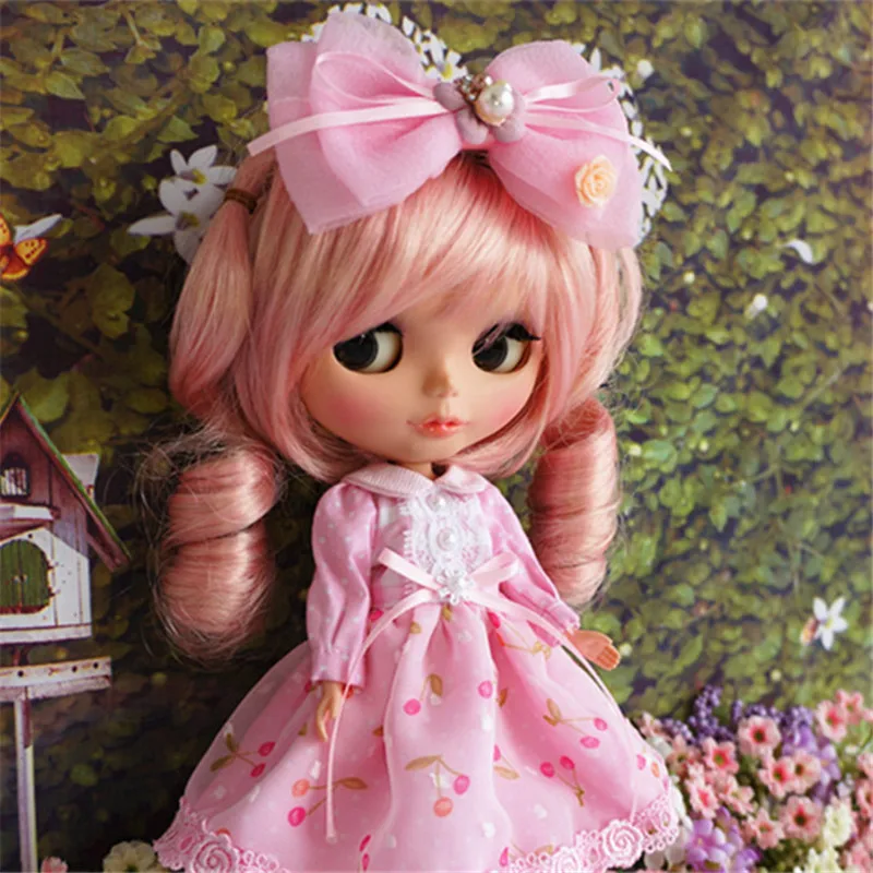Одежда для куклы блайз 1/6 розовое кружевное платье с милым бантом кукол Pullip Licca Azone