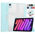 Чехол для планшета iPad Mini 6 2021, чехол с держателем для карандашей, складной противоударный чехол из искусственной кожи для iPad Mini 6 Mini 6, умный чехол