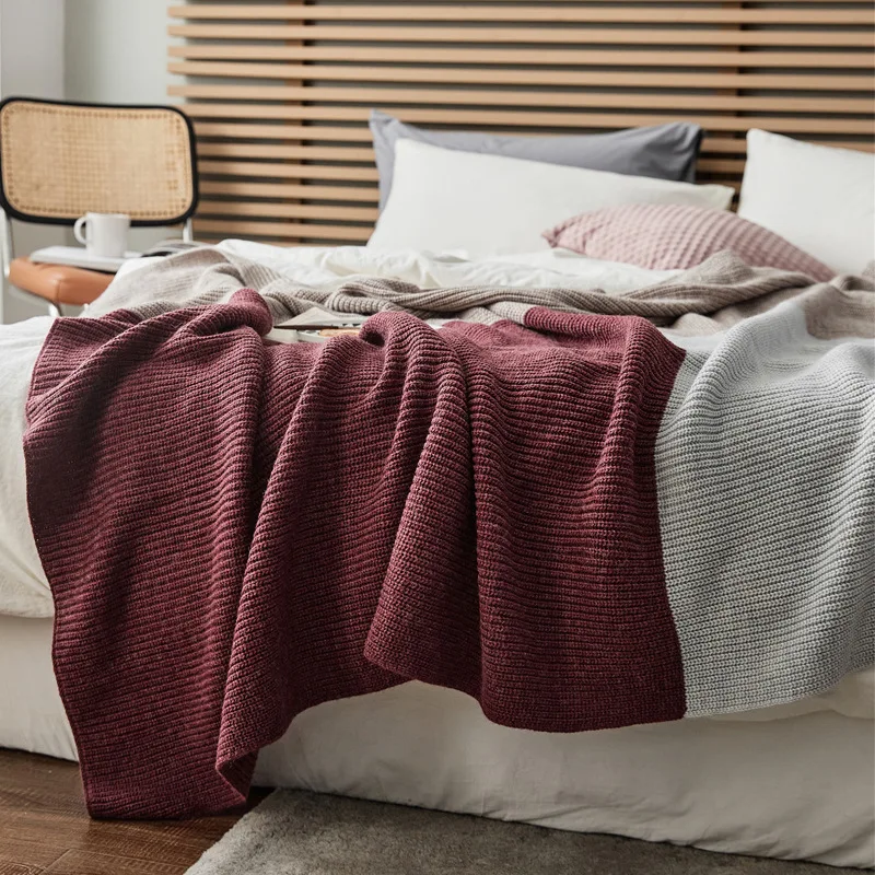 

130x160cm Knitted Blanket Wool Knitted Blanket Soft Sofa Throw Blankets Decor Colorful Plaids Crochet Blanket Fluffy Blanket