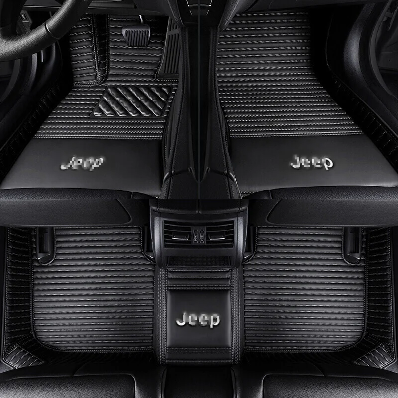 Автомобильные коврики на заказ для Jeep Grand Cherokee Wrangler Commander Compass Патриот 3D автомобильный Стайлинг сверхмощный ковер для пола - Название цвета: Black