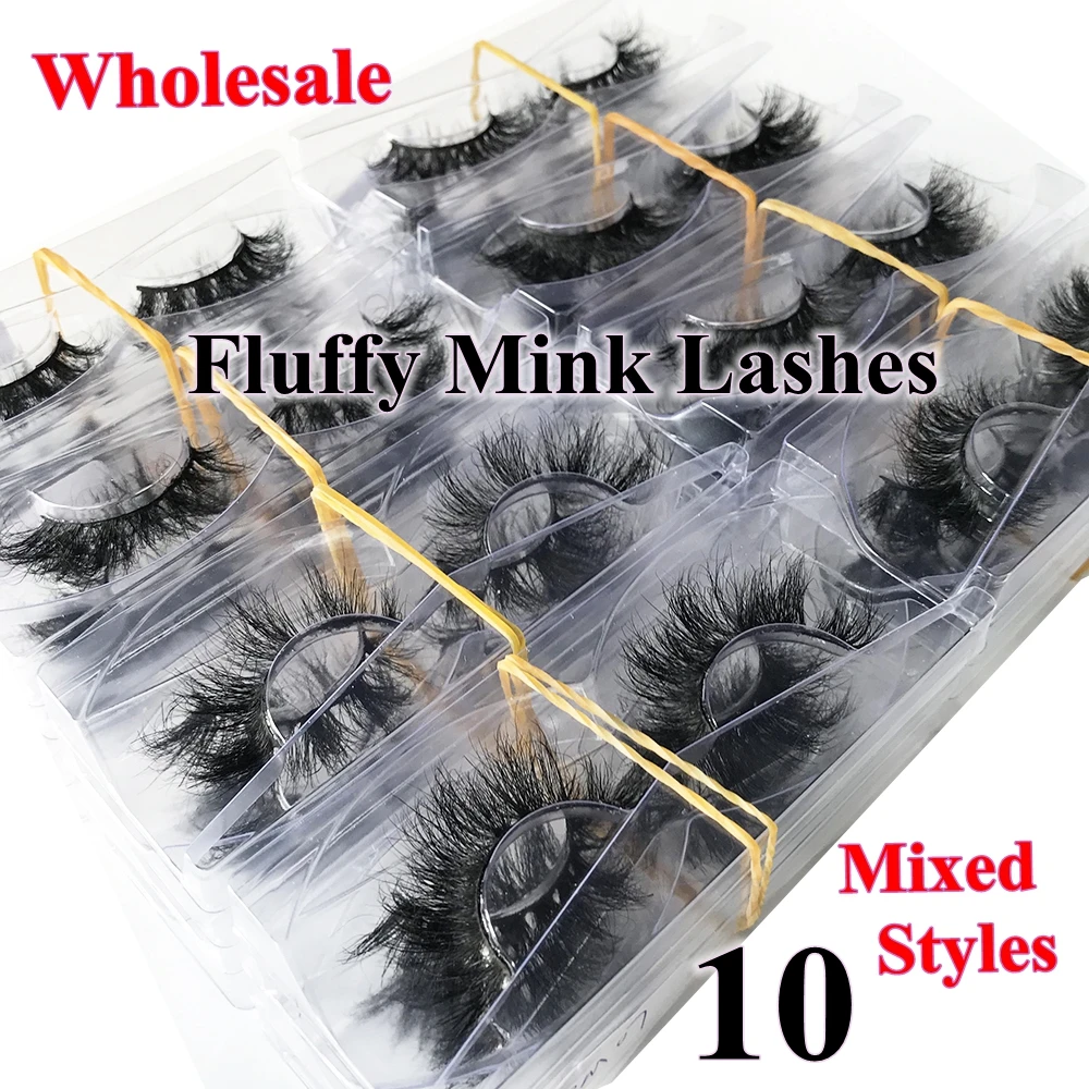 Wholesale 50/100/200 pairs Short Fluffy Messy 3d Mink Lashes Pack Mink Lashes Mink 3d Lashes Dramatic Curly Eyelashes