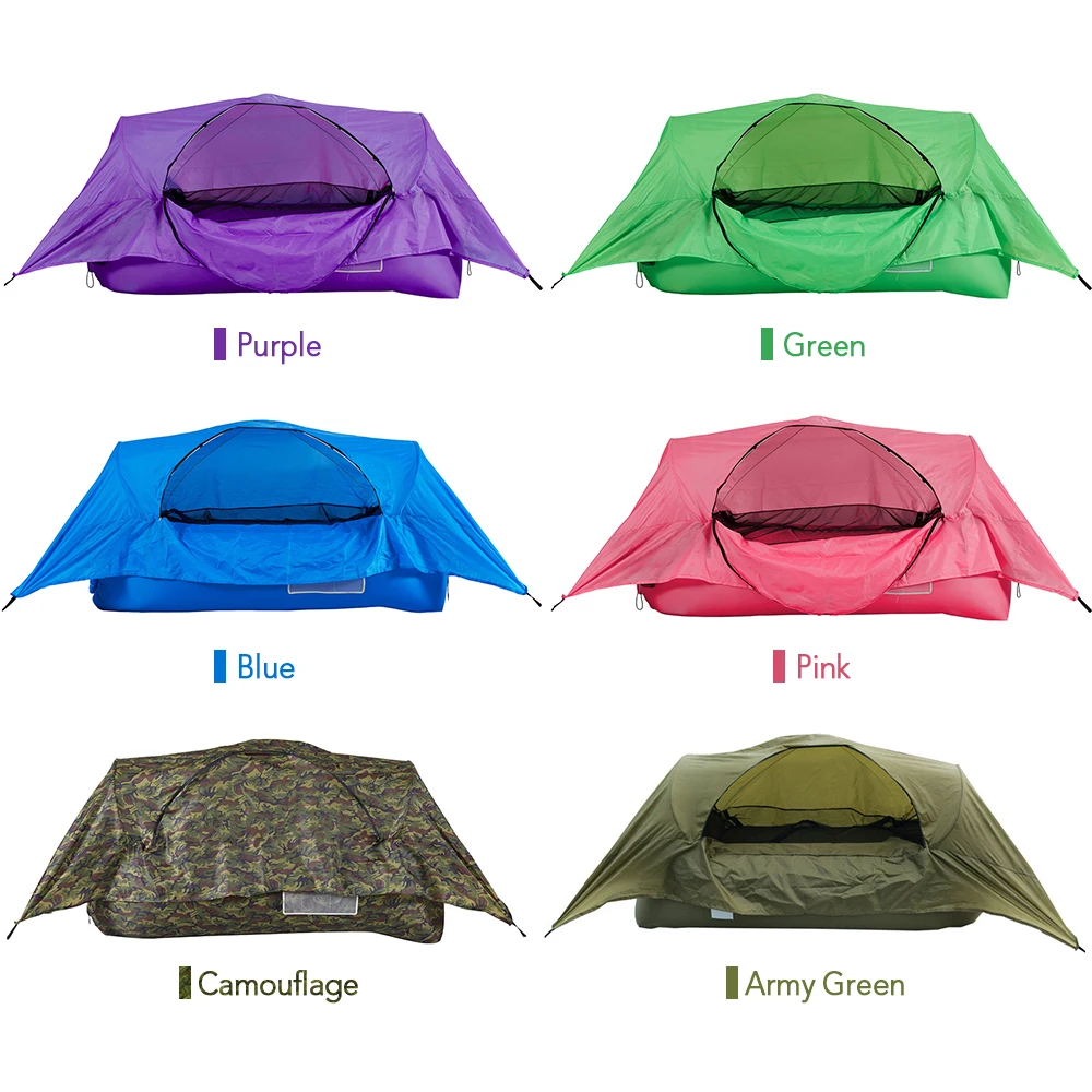 

Portable 2-in-1 Airbed Tent Inflatable Air Sofa With Canopy Outdoor Camping Suspension Tent Air Bed For Backpacking Hiking