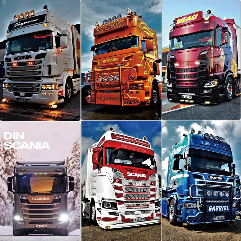 Металлическая табличка Scania металлическая винтажная Жестяная Табличка